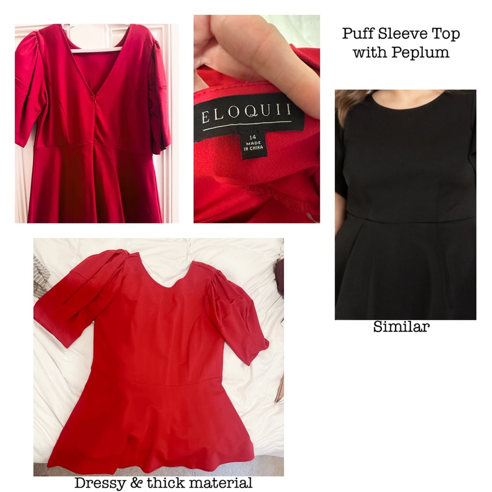 Puff Sleeve Top with Peplum